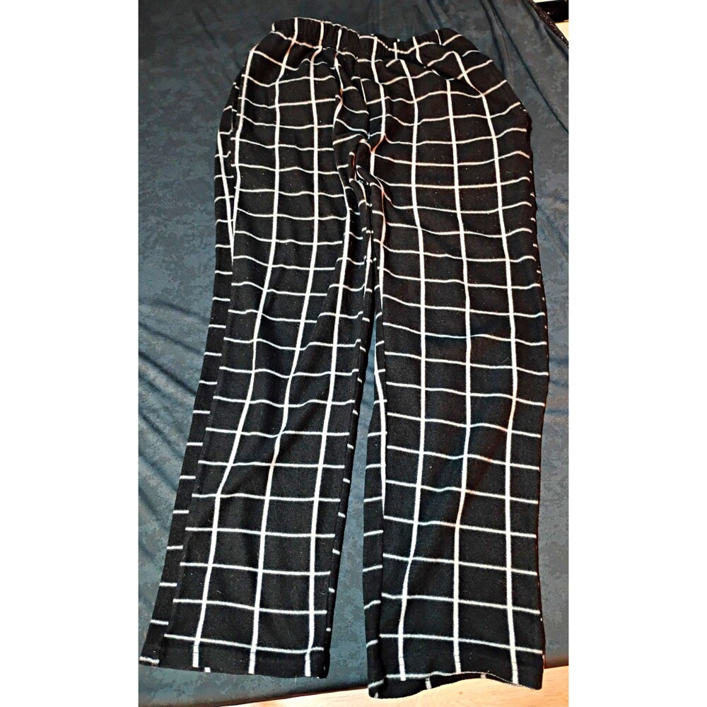 Men's S B.U.M. Equipment Pajama Pants Black/White Check Flannel Drawstring